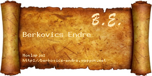 Berkovics Endre névjegykártya