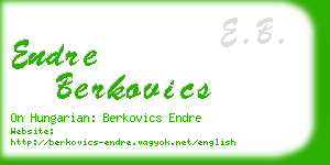 endre berkovics business card